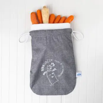 Funkčné vrecko na koreňovú zeleninu - vzor šedý s membránou