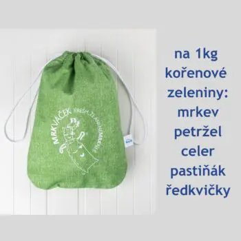 Funkčné vrecko na koreňovú zeleninu - vzor zelený náplň 1 kg